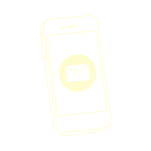 a sketch of a smartphone with an email icon on it